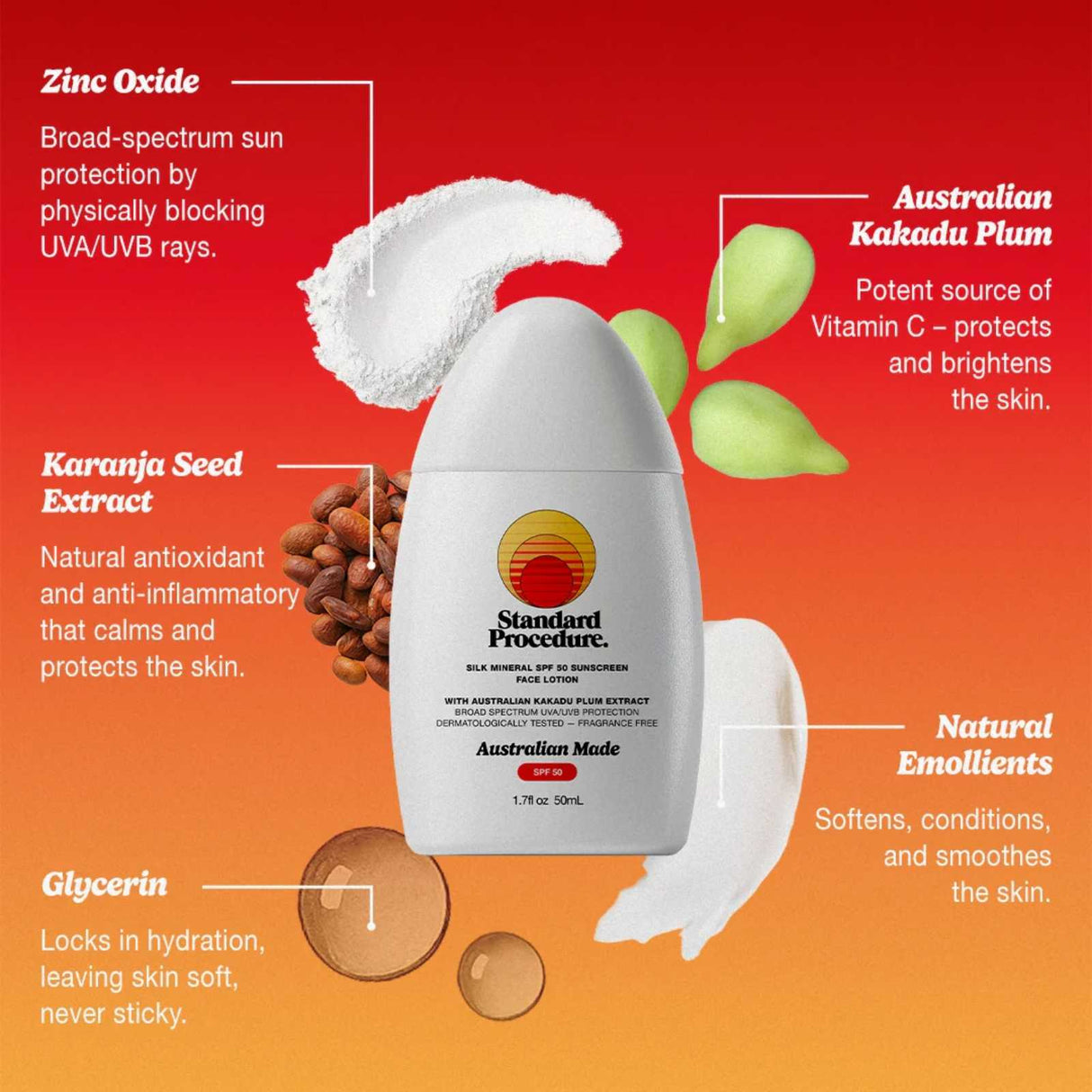 Standard Procedure Silk Mineral SPF50 Sunscreen, 50ml Sunscreen