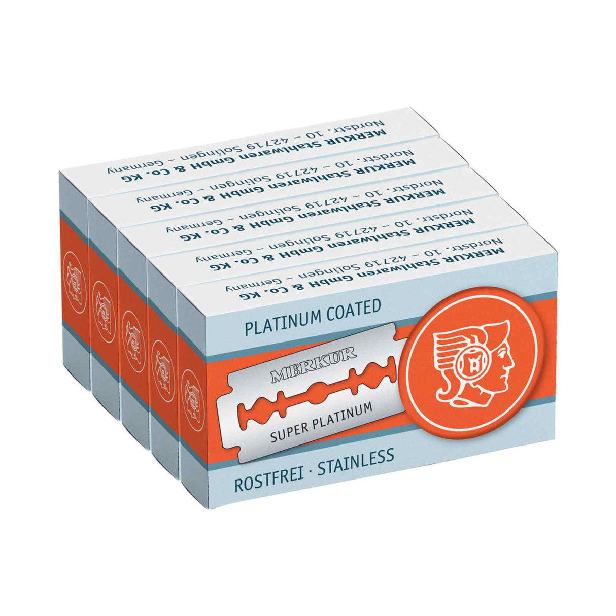 Merkur Super Platinum Stainless Steel Double Edge Blades 50 Blades Razors & Razor Blades
