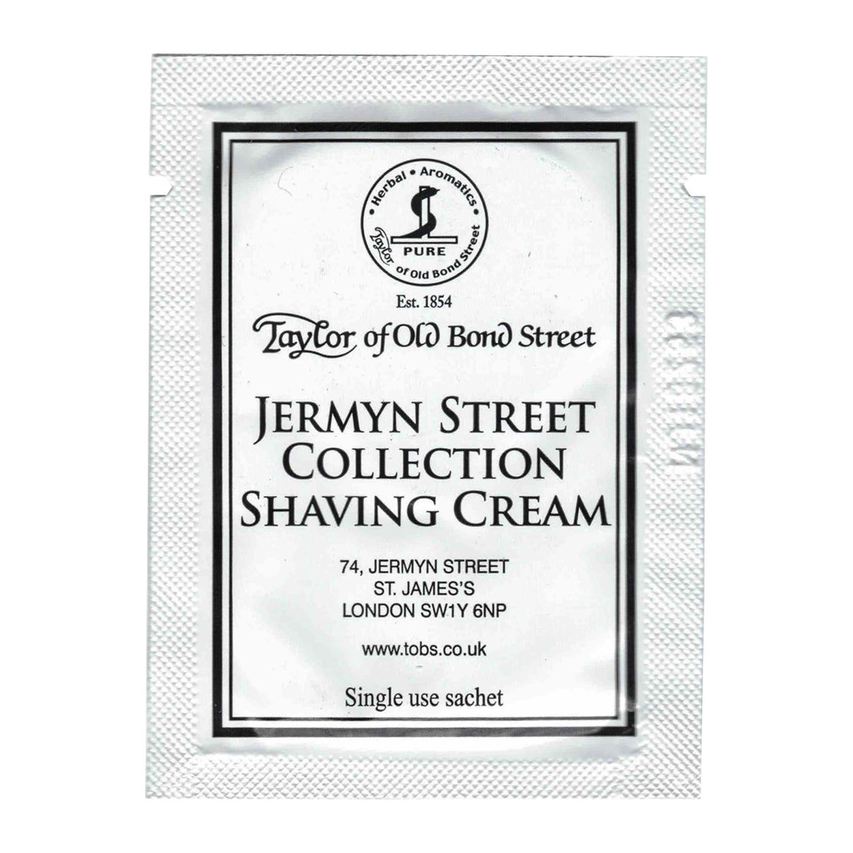 Taylor of Old Bond Street Jermyn Street Shaving Cream for Sensitive Skin 5ml Sachet Shaving Cream