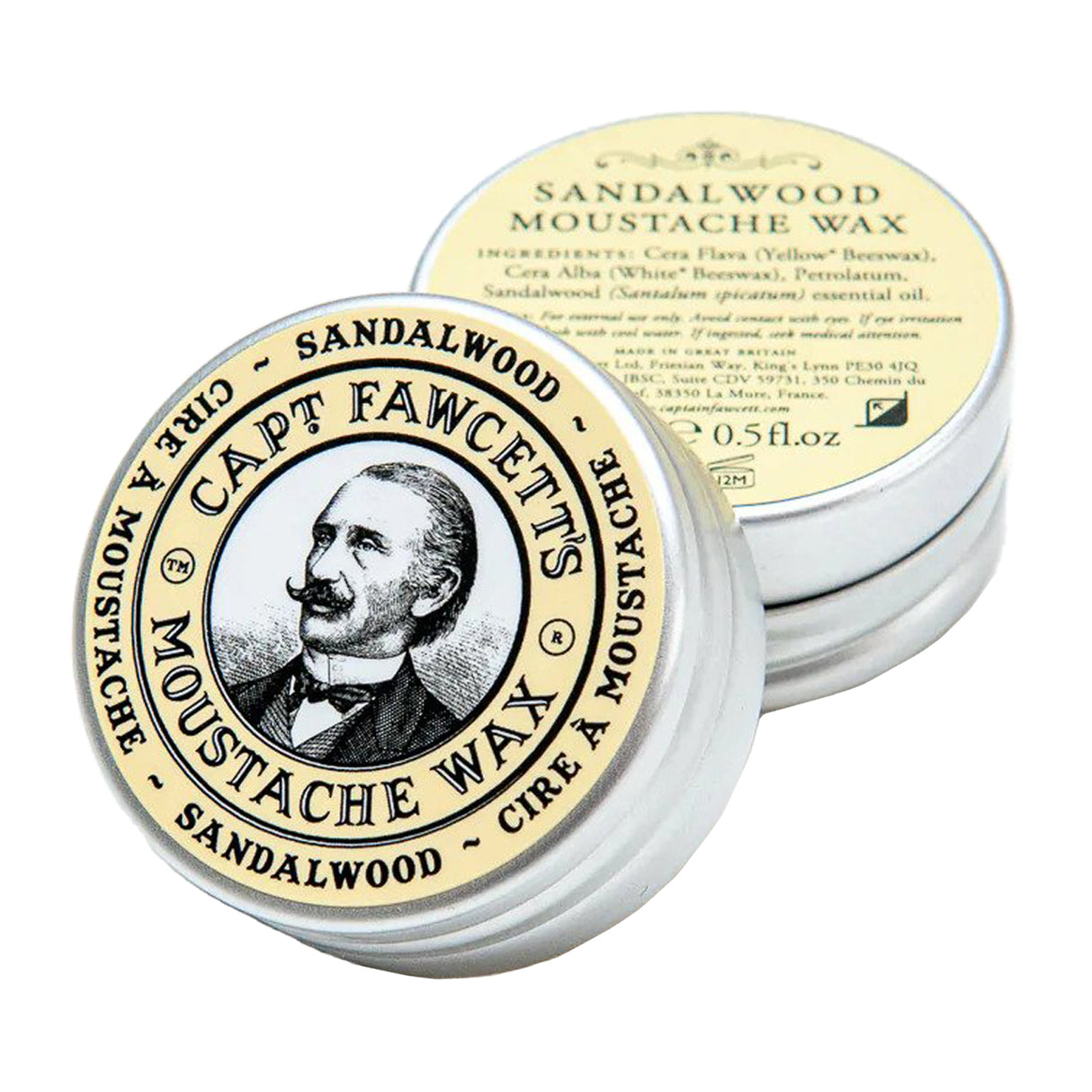 Captain Fawcett's Sandalwood Moustache Wax, 15ml Shaving & Grooming