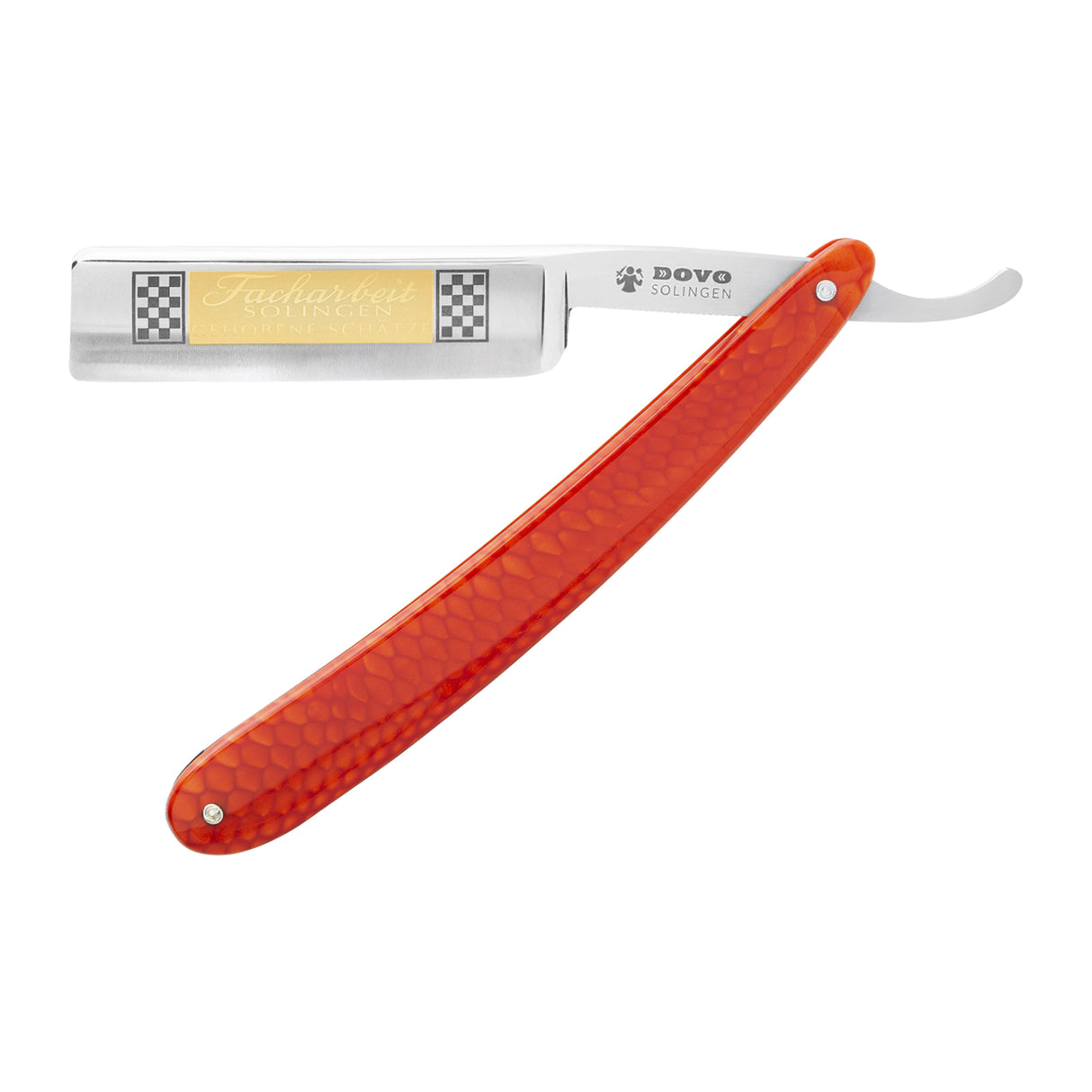 DOVO Solingen Facharbeit Straight Razor: Red 6/8" Stainless Razors & Razor Blades