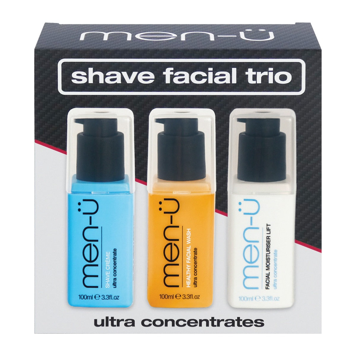 men-u Shave Facial Trio, 3 x 100ml Shaving Kits