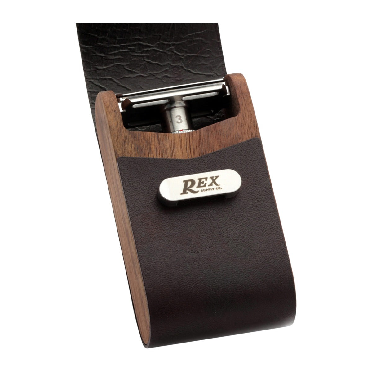 REX Black Walnut Travel Case Shaving & Grooming