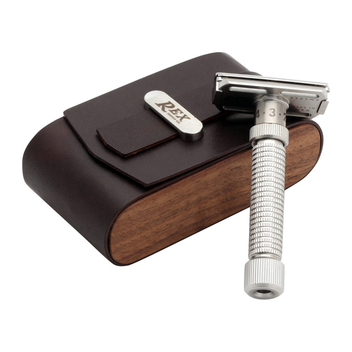 REX Black Walnut Travel Case Shaving & Grooming