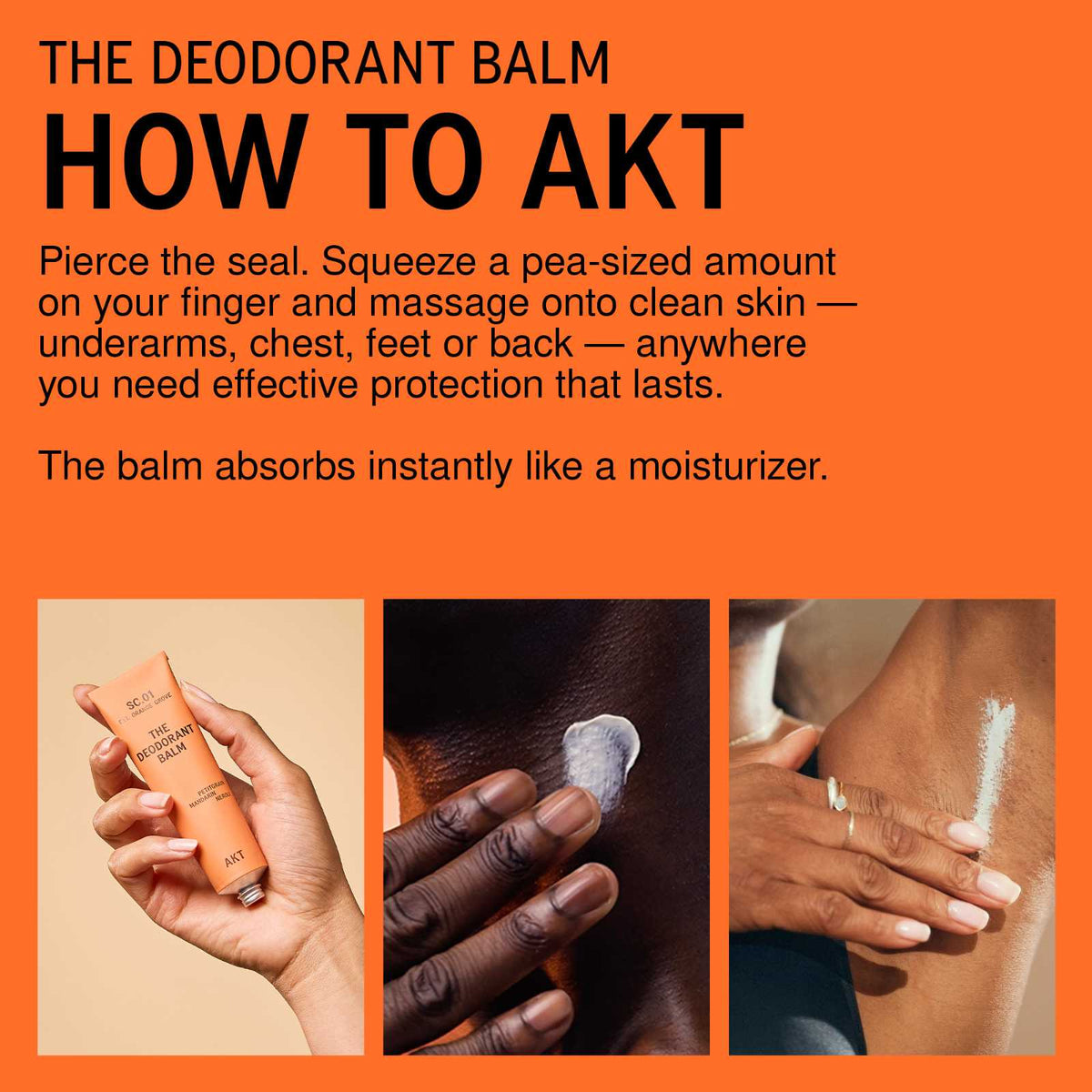 AKT Natural Deodorant Balm Orange Grove, 50ml Deodorant