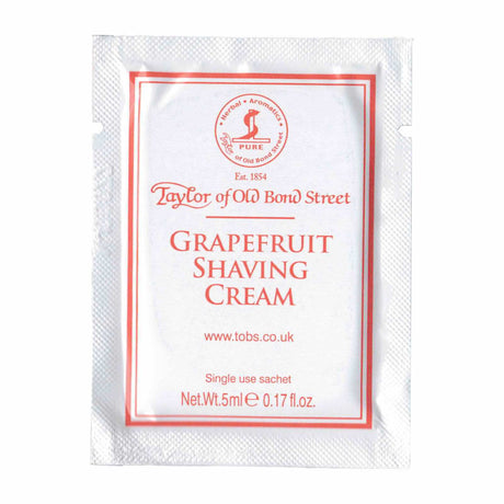 Taylor of Old Bond Street Grapefruit Shaving Cream Bowl, 150g 5ml Sachet Shaving Cream