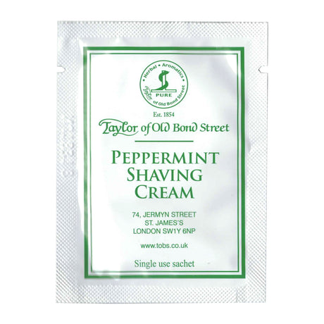 Taylor of Old Bond Street Peppermint Shaving Cream 5ml Sachet Shaving Cream