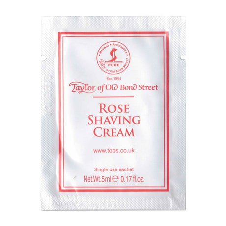 Taylor of Old Bond Street Rose Shaving Cream Bowl, 150g 5ml Sachet Shaving Cream