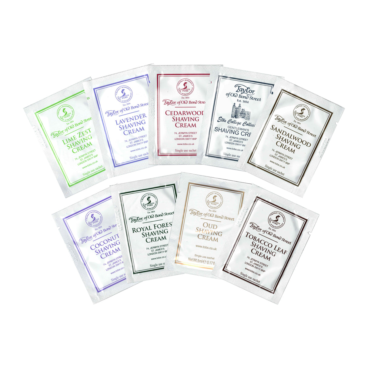 Taylor of Old Bond Street Shaving Cream Samples, 9 x 5ml